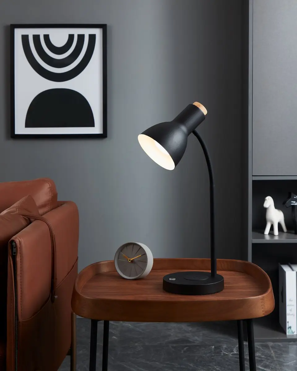 Eglo Veradal-Qi Tafellamp - LED - 45cm - Zwart/Bruin - afbeelding 6 van 6