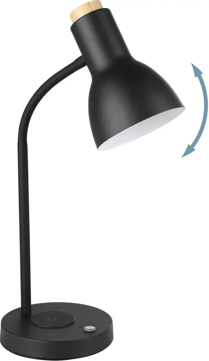 Eglo Veradal-Qi Tafellamp - LED - 45cm - Zwart/Bruin - afbeelding 5 van 6