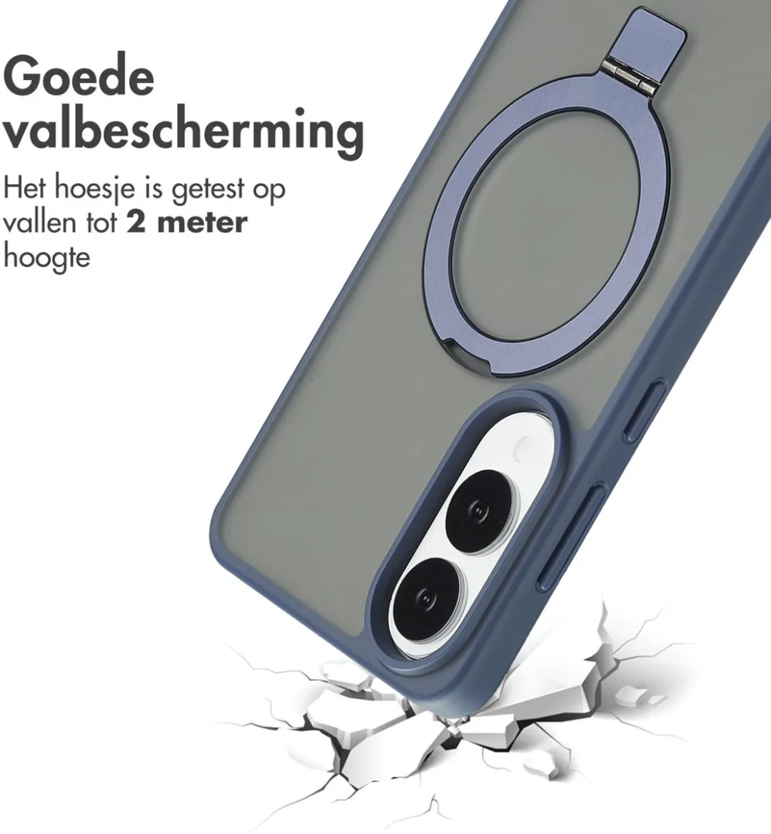 Accezz Hoesje Samsung Galaxy S25 Edge Magnetische Ring - Blauw