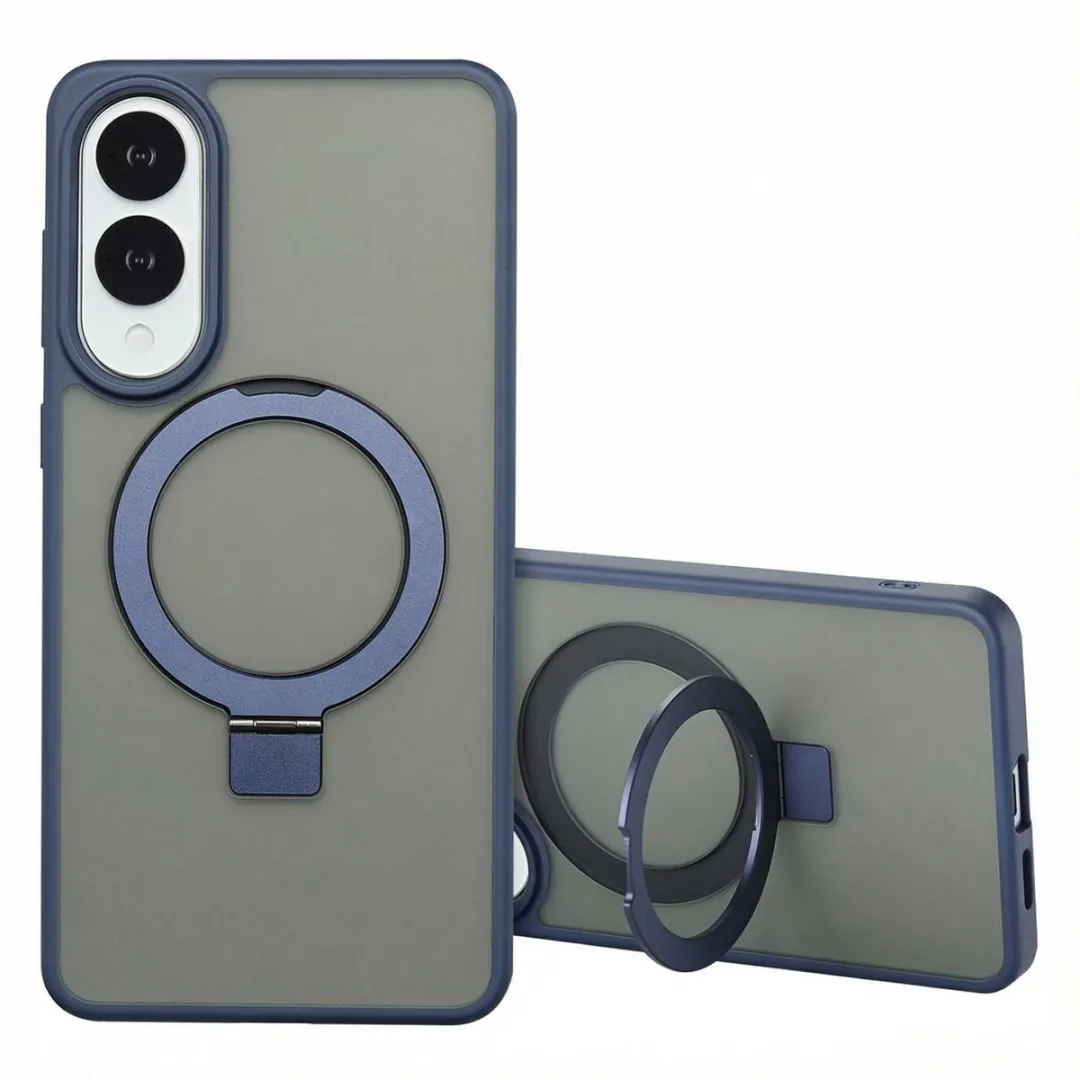 Accezz Hoesje Samsung Galaxy S25 Edge Magnetische Ring - Blauw