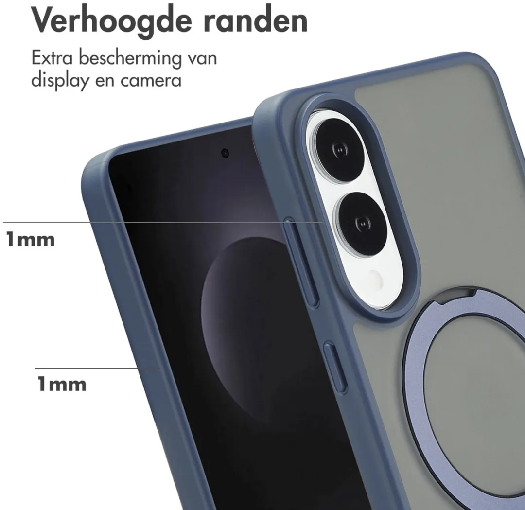 Accezz Hoesje Samsung Galaxy S25 Edge Magnetische Ring - Blauw