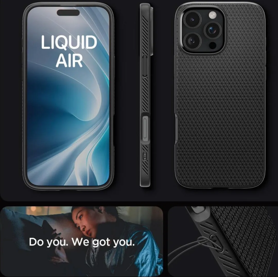 Spigen Liquid Air Hoesje ACS08117 - iPhone 16 Pro - Zwart - afbeelding 6 van 6