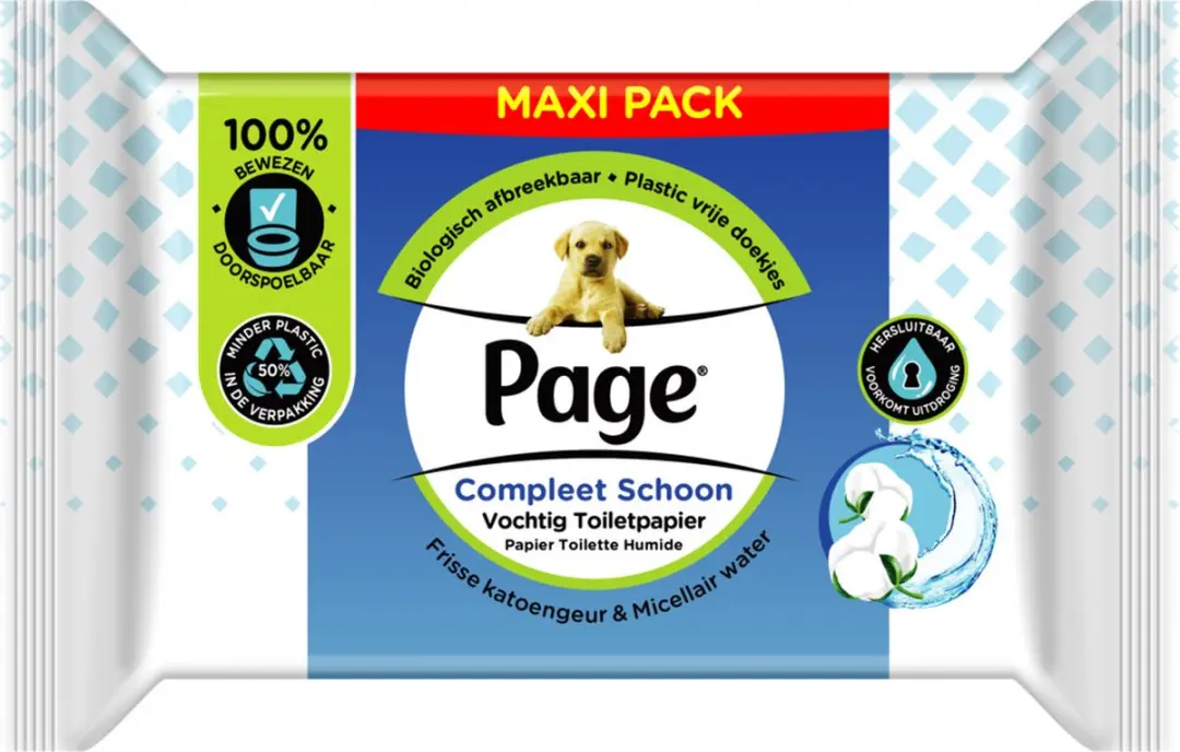 Page Vochtig Toiletpapier Fresh Maxi - 6 x 74 stuks - afbeelding 5 van 6