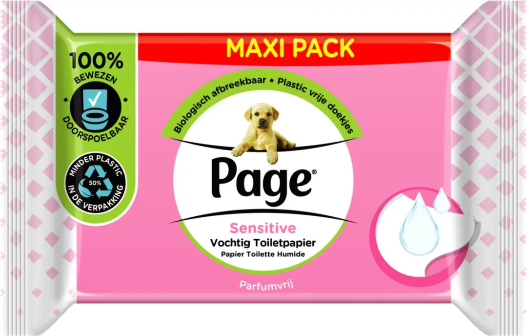 Page Sensitive Vochtig Toiletpapier Maxi Pack - afbeelding 5 van 6