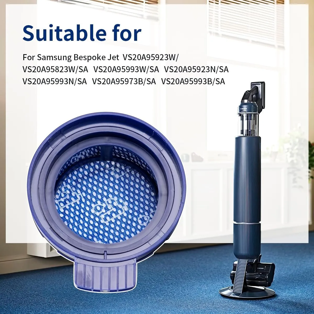 Samsung VS20A958FWN Stofzuigerfilters - 2 Stuks Blauw