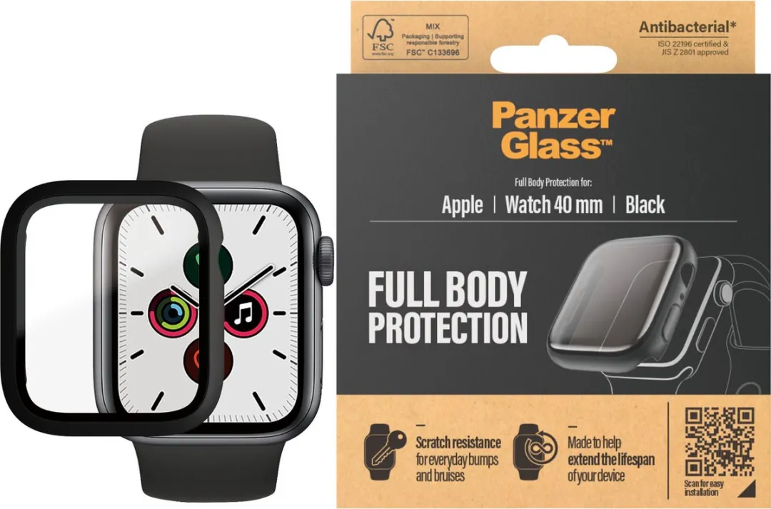 PanzerGlass Full Body Hoesje Apple Watch 40mm - Zwart