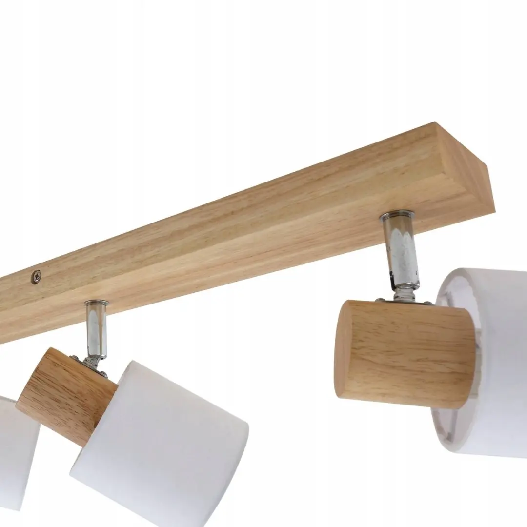 Lindby Wanessa Plafondlamp 4-lichts 67cm - Hout Wit - afbeelding 3 van 4