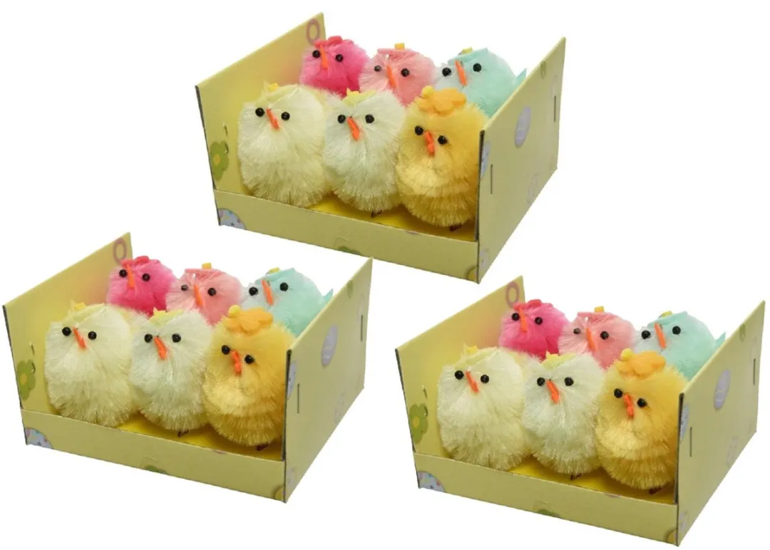 Decoris Paaskuikentjes - 18 Stuks - 4cm - Multicolor
