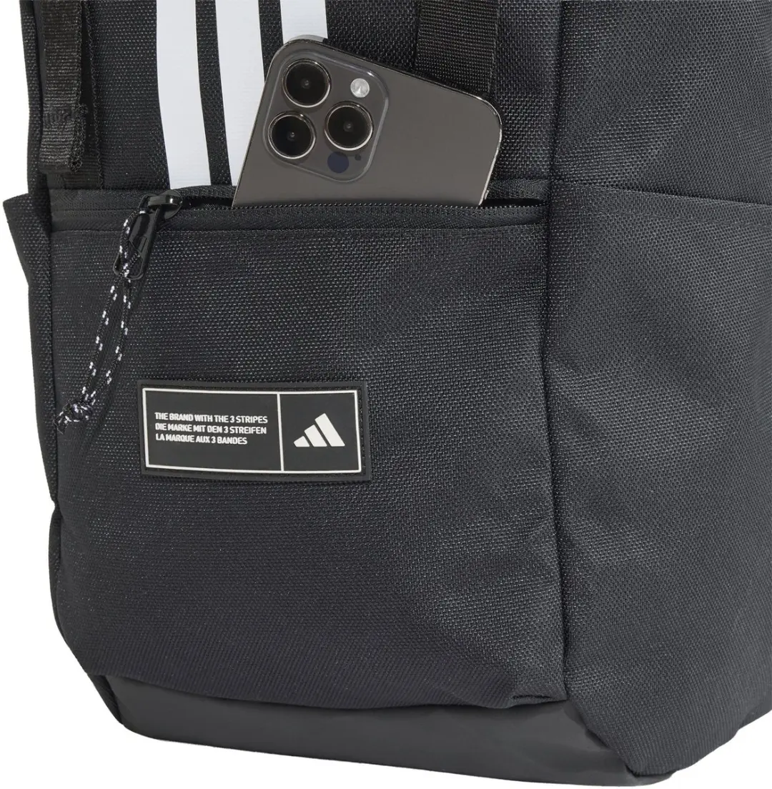 adidas 3-Stripes Rugzak met Klep KG9575 - 27,5L - Zwart - afbeelding 2 van 6
