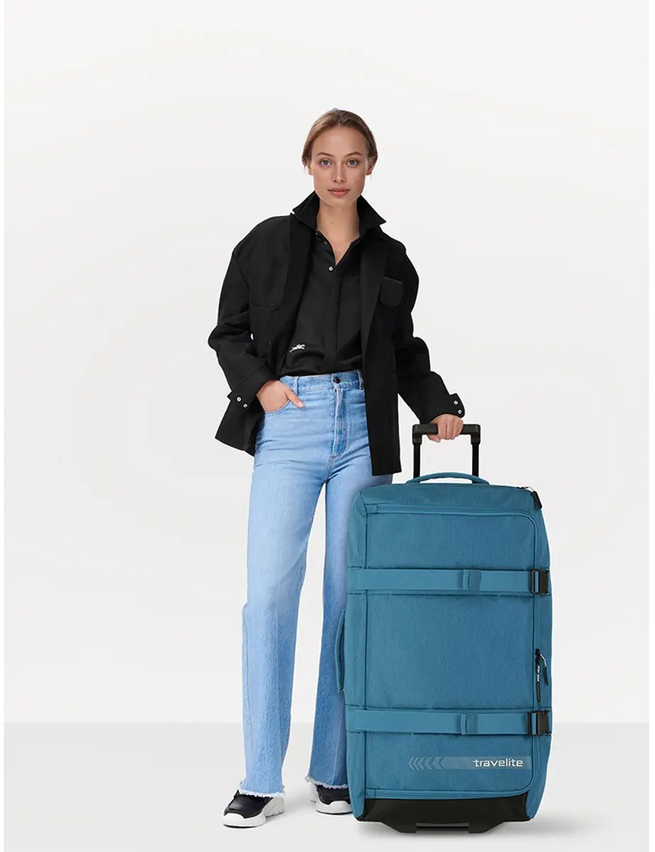 Travelite Kick Off Wheeled Duffle L 65 liter - Petrol - afbeelding 5 van 6