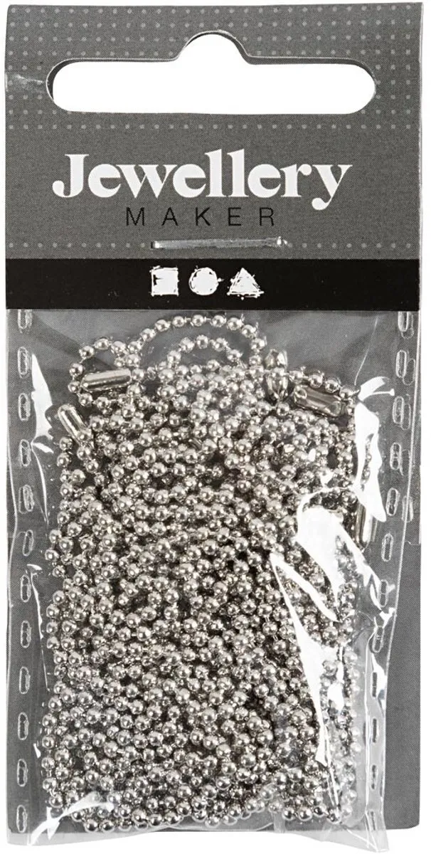 Creativ Company Balletjesketting 1,5mm - Zilver - 3m