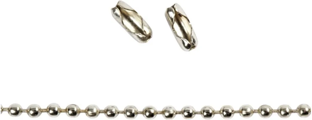 Creativ Company Balletjesketting 1,5mm - Zilver - 3m