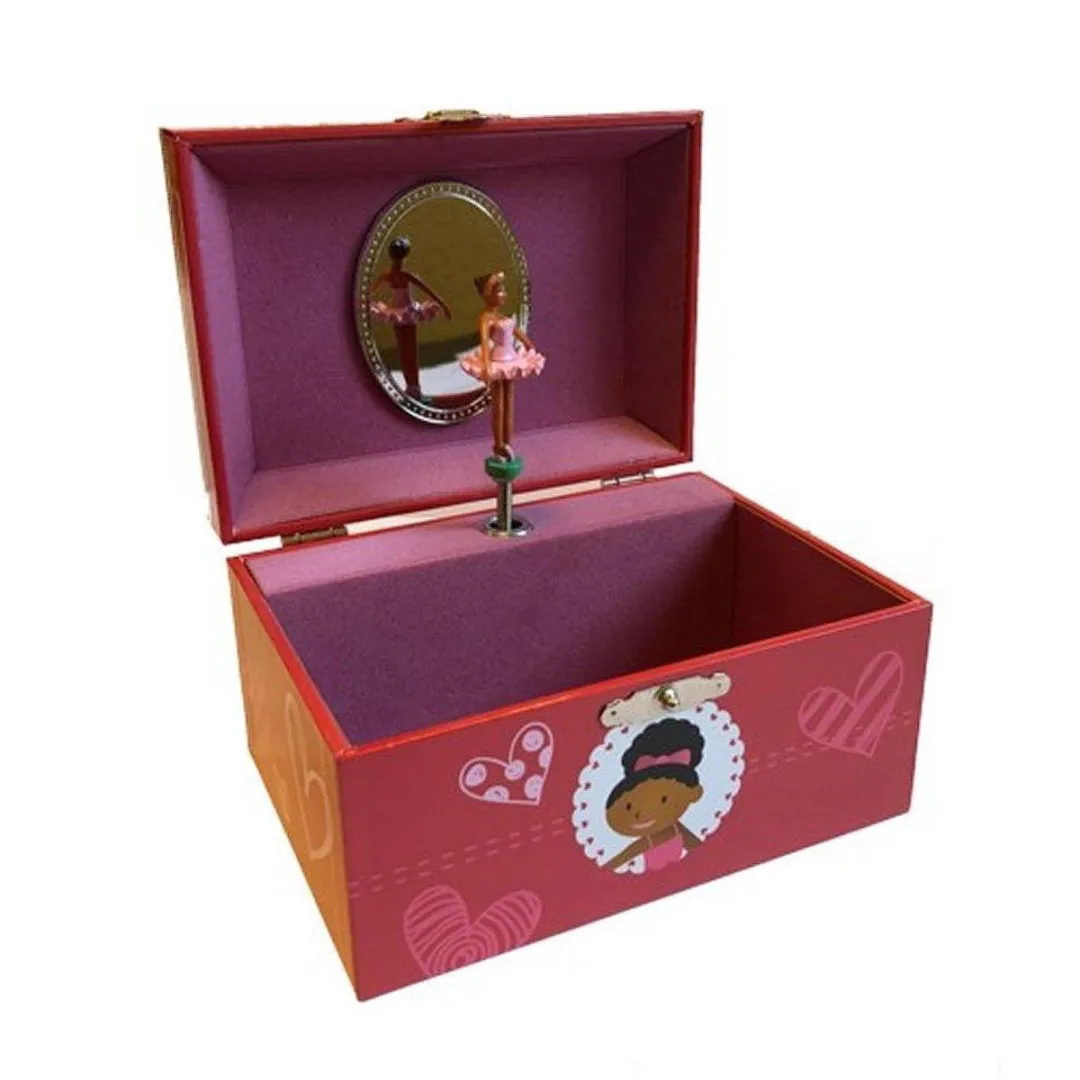 Simply for Kids Muziekdoosje Donkere Ballerina - Knalroze/Wit