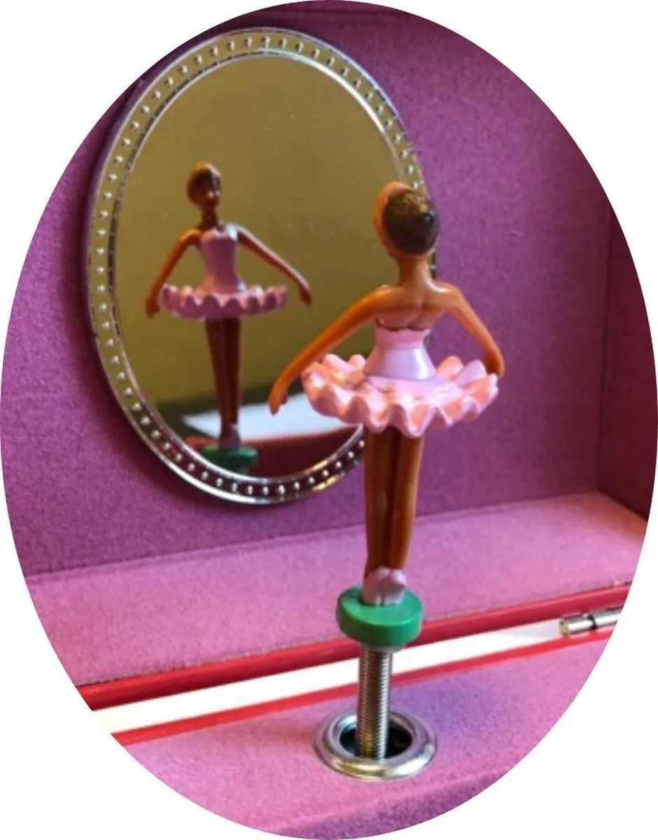 Simply for Kids Muziekdoosje Donkere Ballerina - Knalroze/Wit