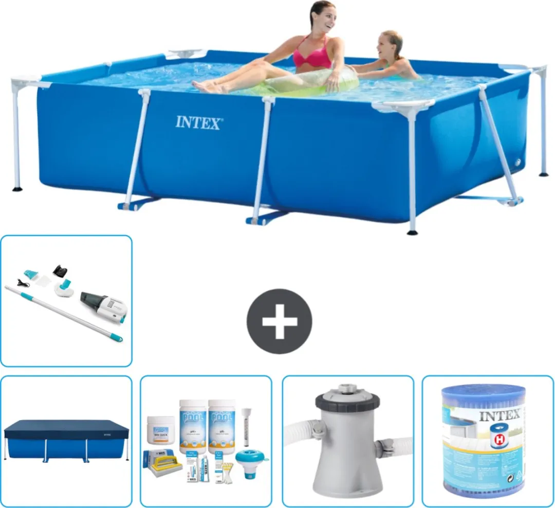Intex 28270NP-Blauw Rechthoekig Frame Zwembad 220x150x60cm - Blauw