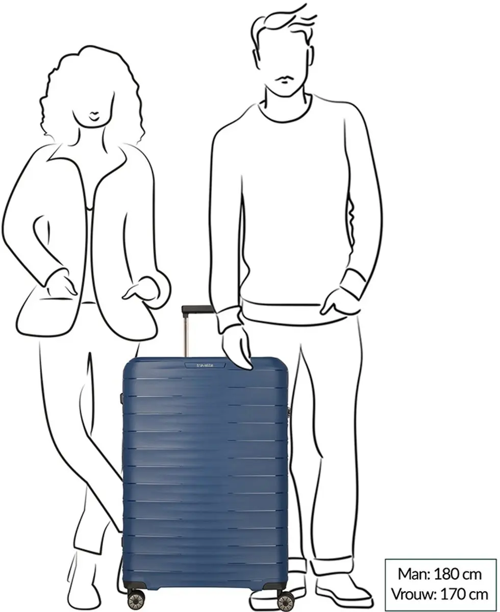 Travelite Mooby 4 Wiel Trolley L Blue - afbeelding 5 van 6