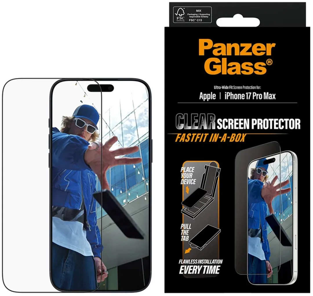 PanzerGlass FastFit iPhone 17 Pro Max Screenprotector - Case Friendly