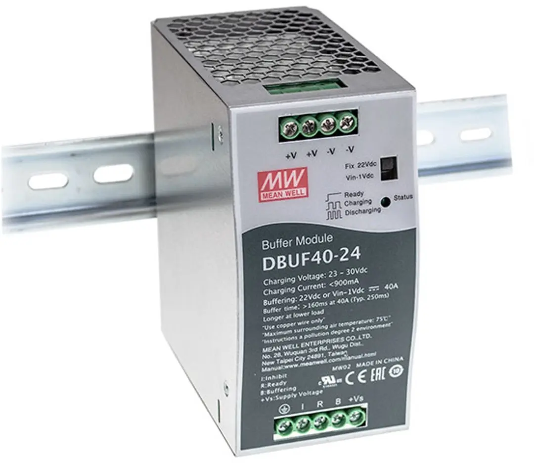 Mean Well DBUF40-24 Buffermodule 24V 40A DIN-Rail - afbeelding 2 van 2