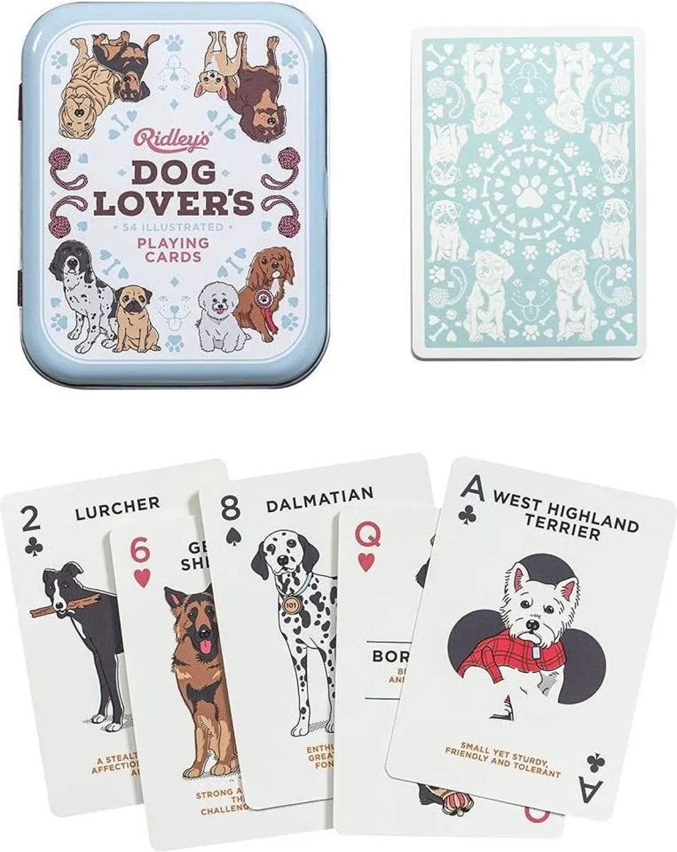 Ridley's Games - Speelkaarten 'Dog Lovers' (54 geillustreerde kaarten)