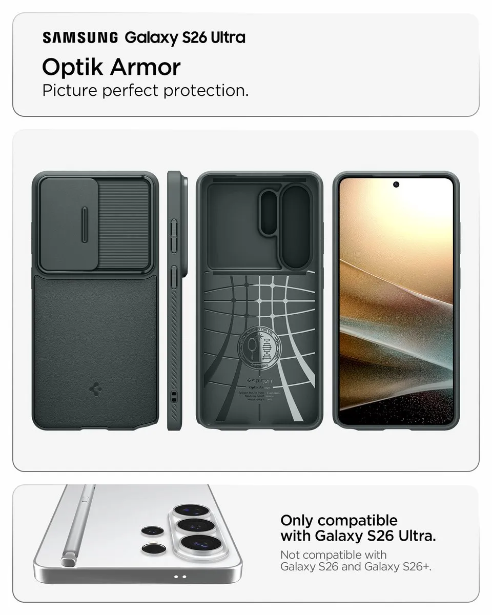 Spigen Optik Armor Camera Slider 8800283318203 - Donkergroen