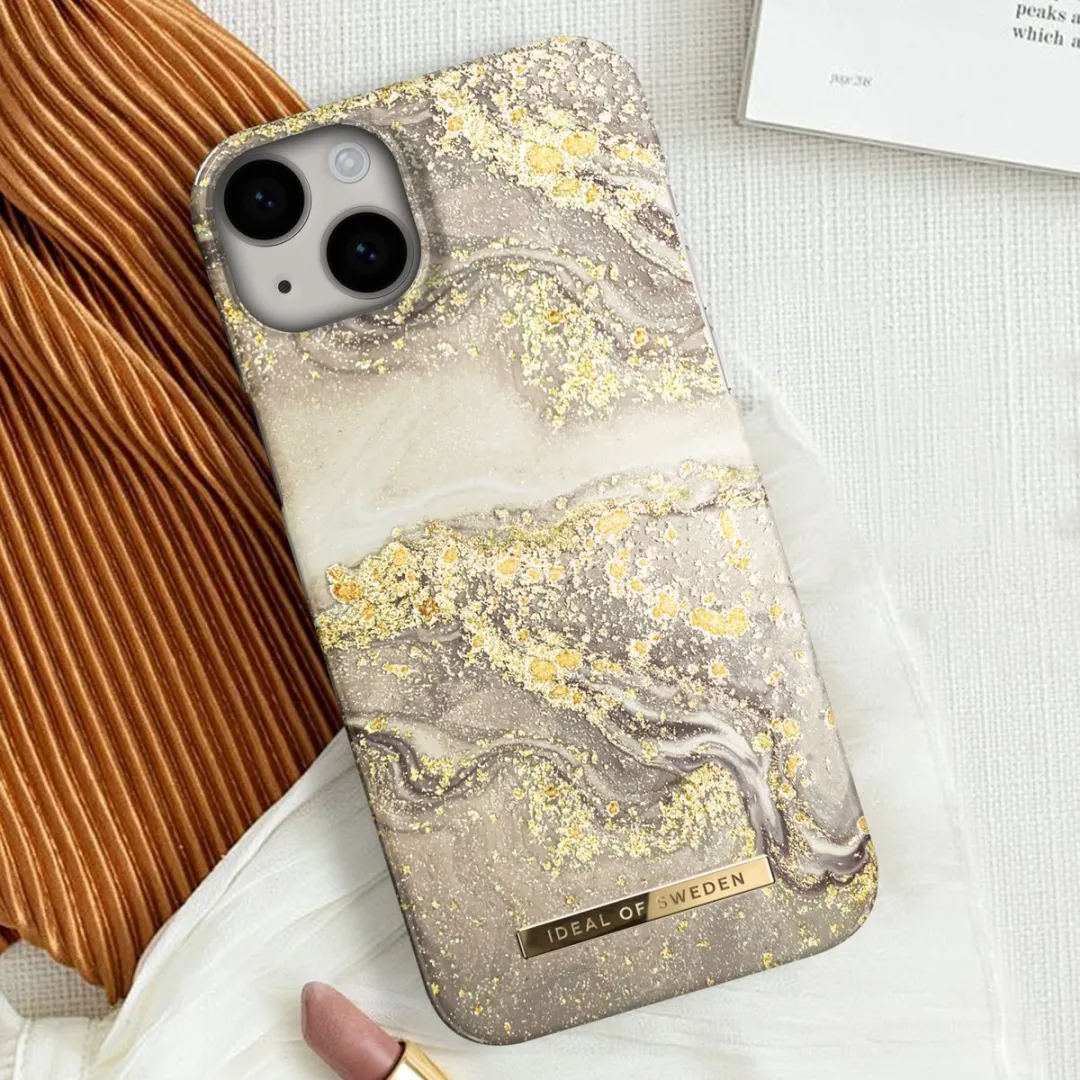 iDeal of Sweden iPhone 14 Plus Hoesje Sparkle Greige Marble
