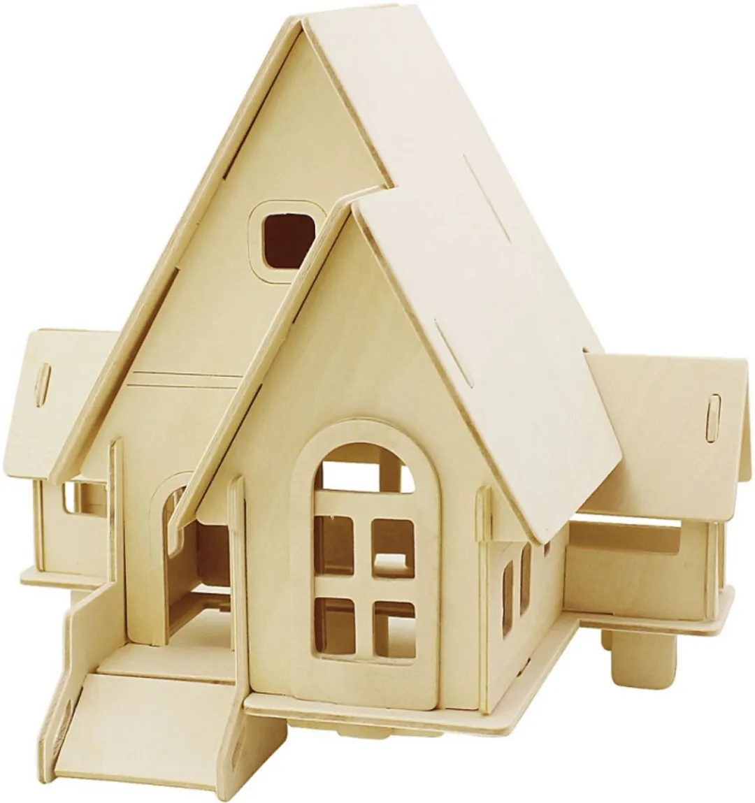 Creativ Company Houten Constructie Set Huis - Lichtbruin