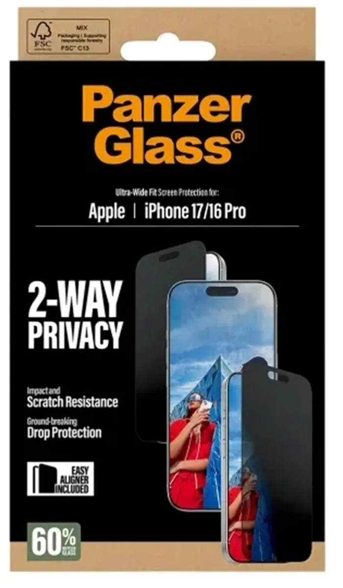PanzerGlass PG93414 iPhone 17 Privacy Screenprotector - Zwart - afbeelding 6 van 6