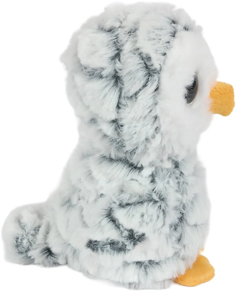 PIA Soft Toys Pluche Uil 19cm - Wit/Grijs/Geel
