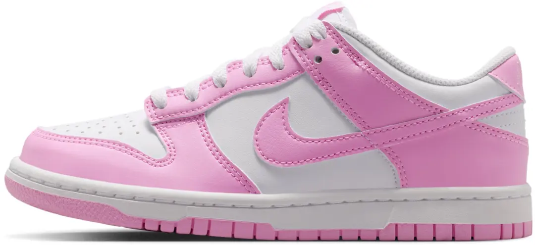 Nike Dunk Low White Pink Rise (GS) Sneakers - Wit/Roze - afbeelding 2 van 6