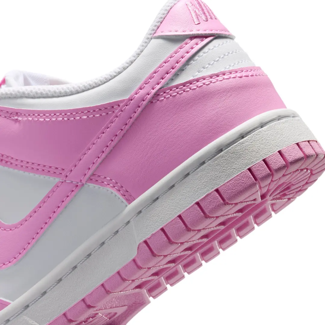 Nike Dunk Low White Pink Rise (GS) Sneakers - Wit/Roze - afbeelding 6 van 6