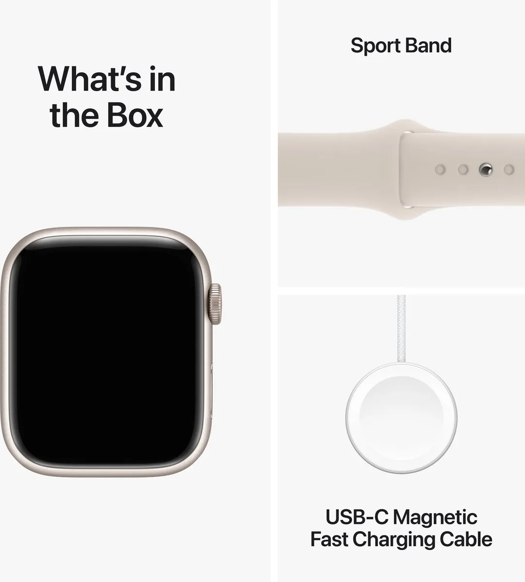 Apple Watch Series 9 45mm Starlight Aluminium - M/L