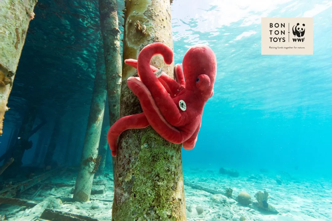 Bon Ton Toys WWF ECO Octopus - 50 cm - Roze