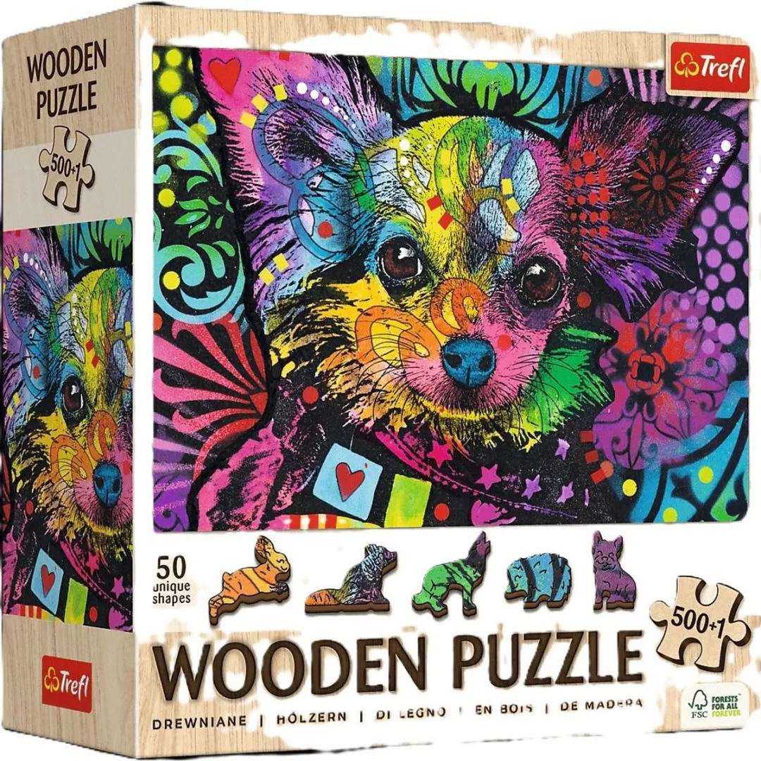 Trefl Houten Puzzel Kleurrijke Puppy 501 Stuks