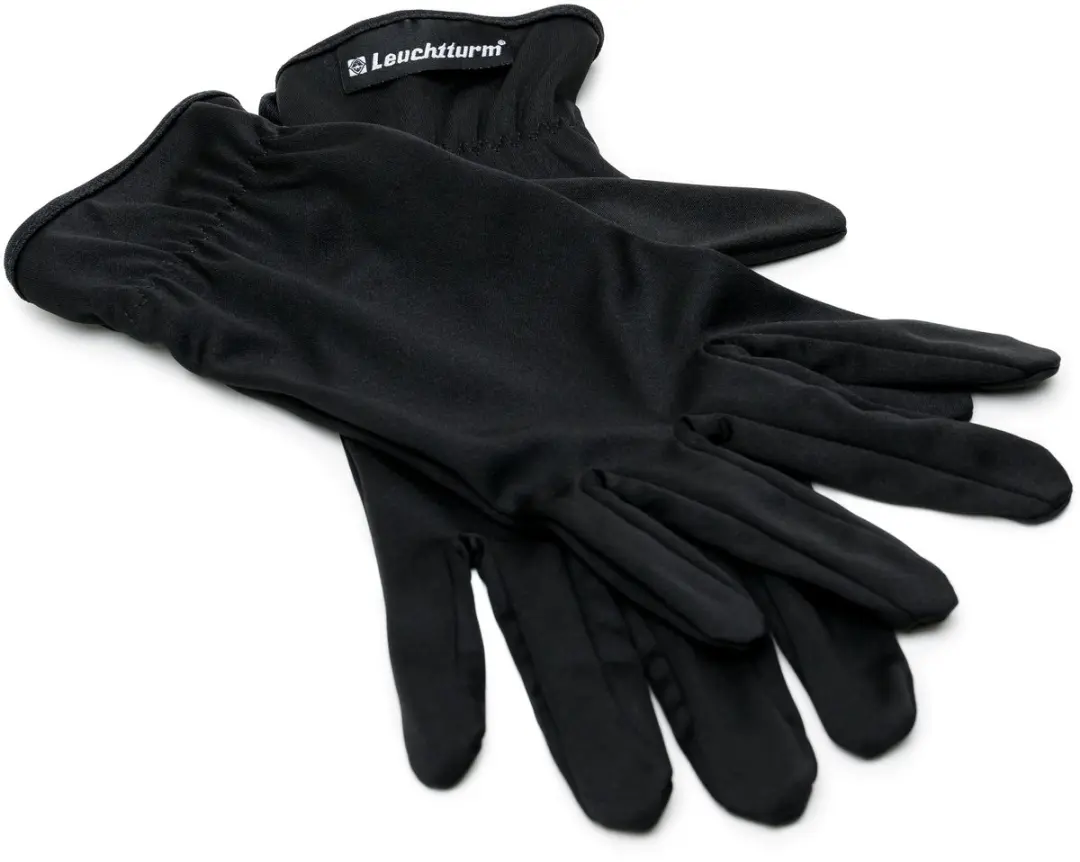 LEUCHTTURM muntenhandschoenen van microvezel, 1 paar, zwart