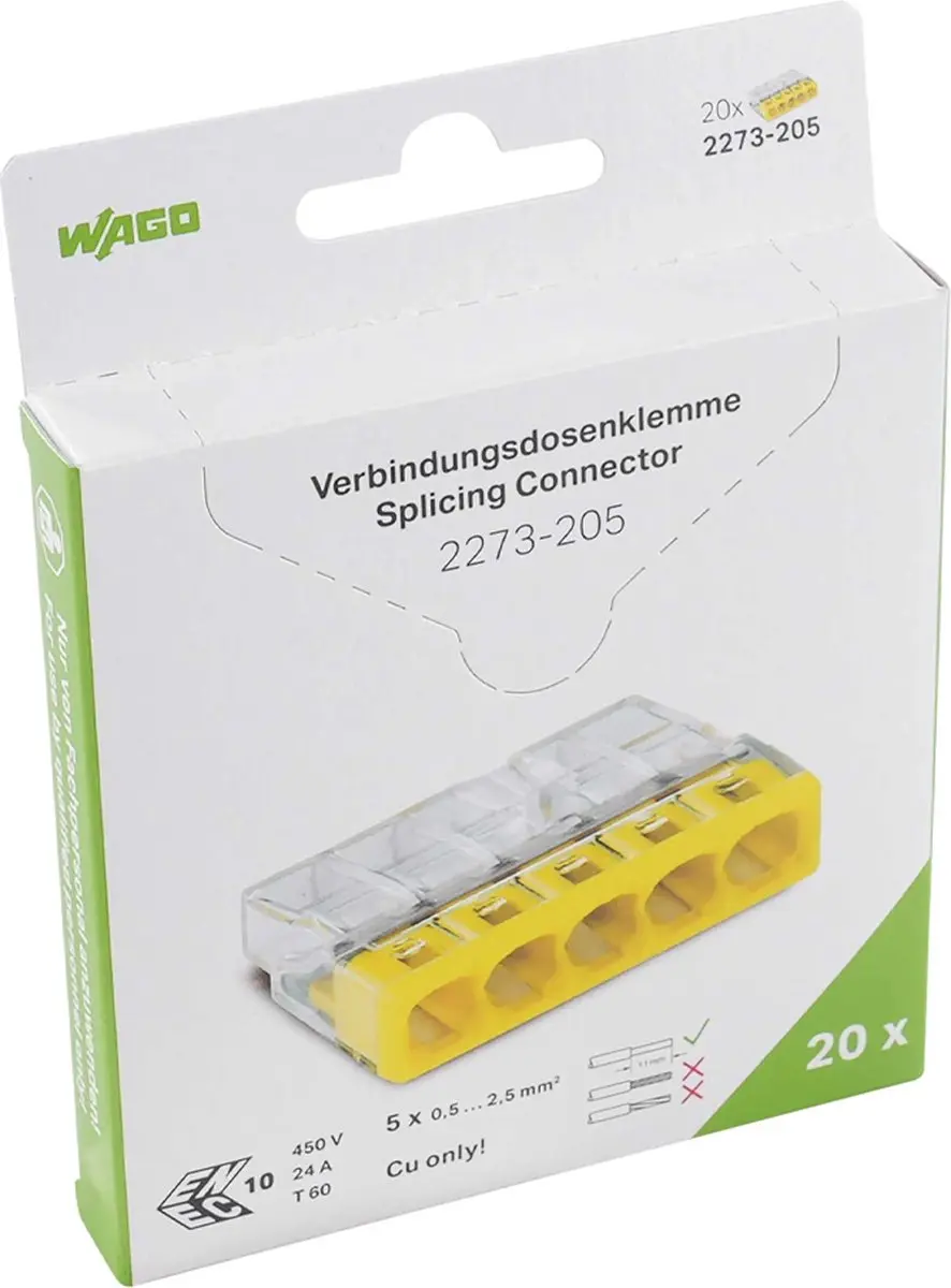 WAGO 2273-205 Mini Lasklem 5-voudig