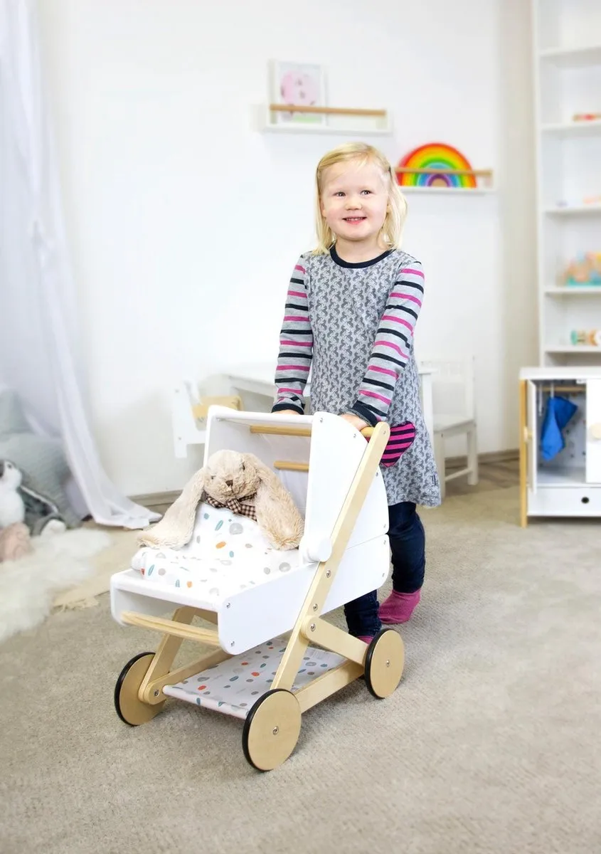 Small Foot Little Button Poppenwagen - Multi