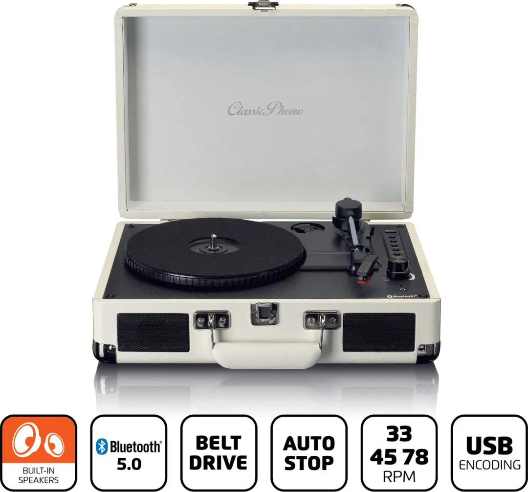 Lenco Classic Phono Retro Platenspeler TT-115CR - Crème