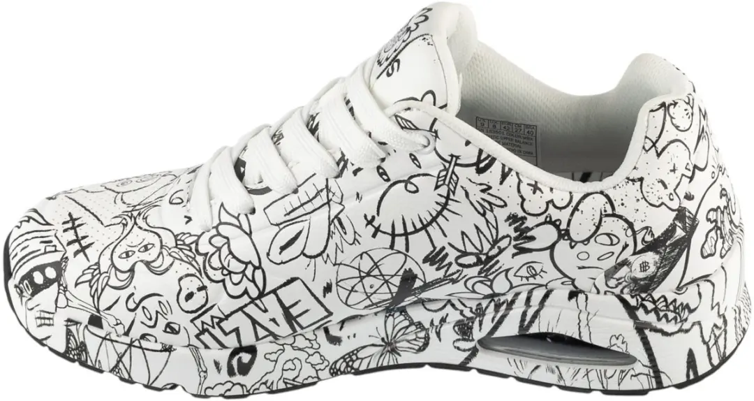 Skechers Uno Process Sketch Sneakers - Wit - 45.5 - afbeelding 2 van 5