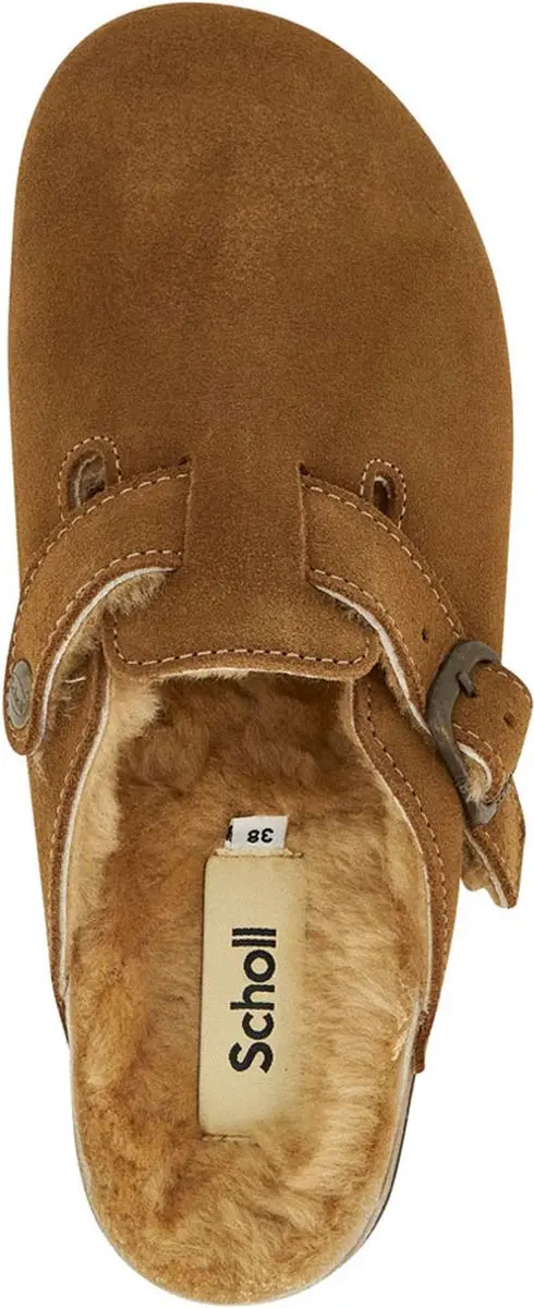 SCHOLL FAE NEW F Suede SA Womens Taupe FALSO Clogs - Taupe - Maat 41 - afbeelding 4 van 6