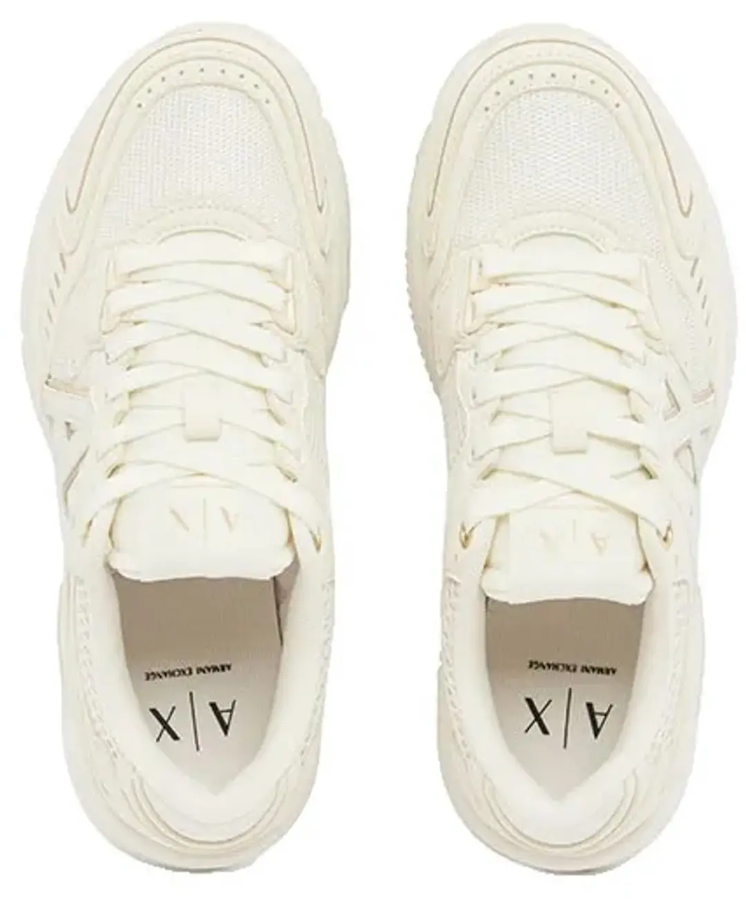 Armani Exchange Dames Sneakers - Off White/Pale Gold - EU 40 - afbeelding 3 van 4