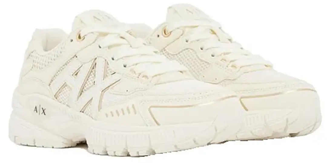 Armani Exchange Dames Sneakers - Off White/Pale Gold - EU 40 - afbeelding 2 van 4