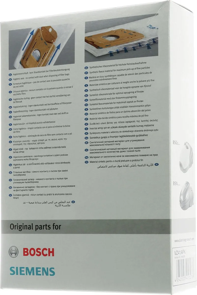 Bosch BBZ41FK VZ41AFK Stofzuigerzakken - 4 Stuks