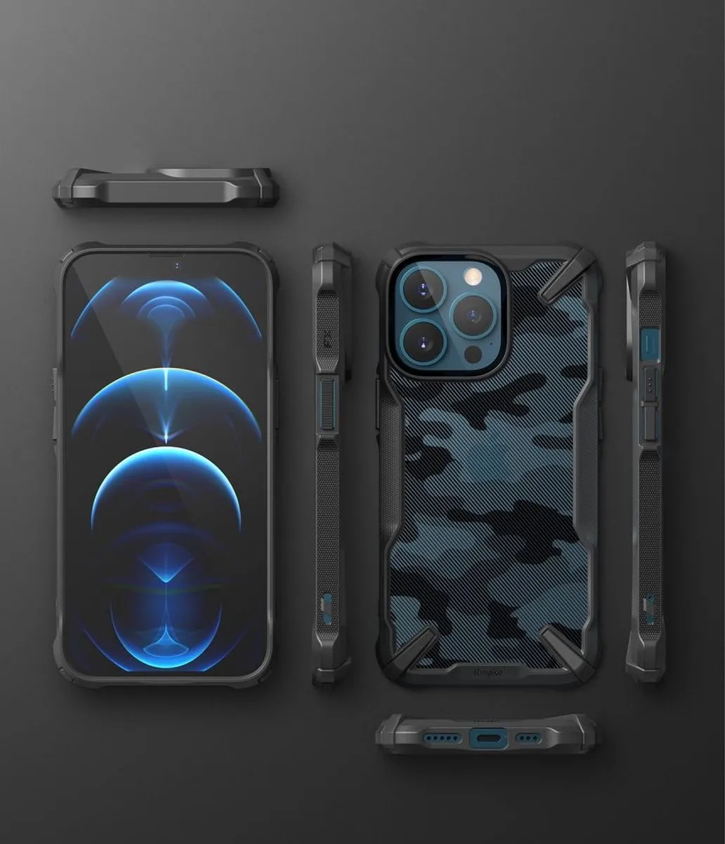 Ringke Fusion Backcase iPhone 13 Pro 7812 - Camo Zwart - afbeelding 6 van 6