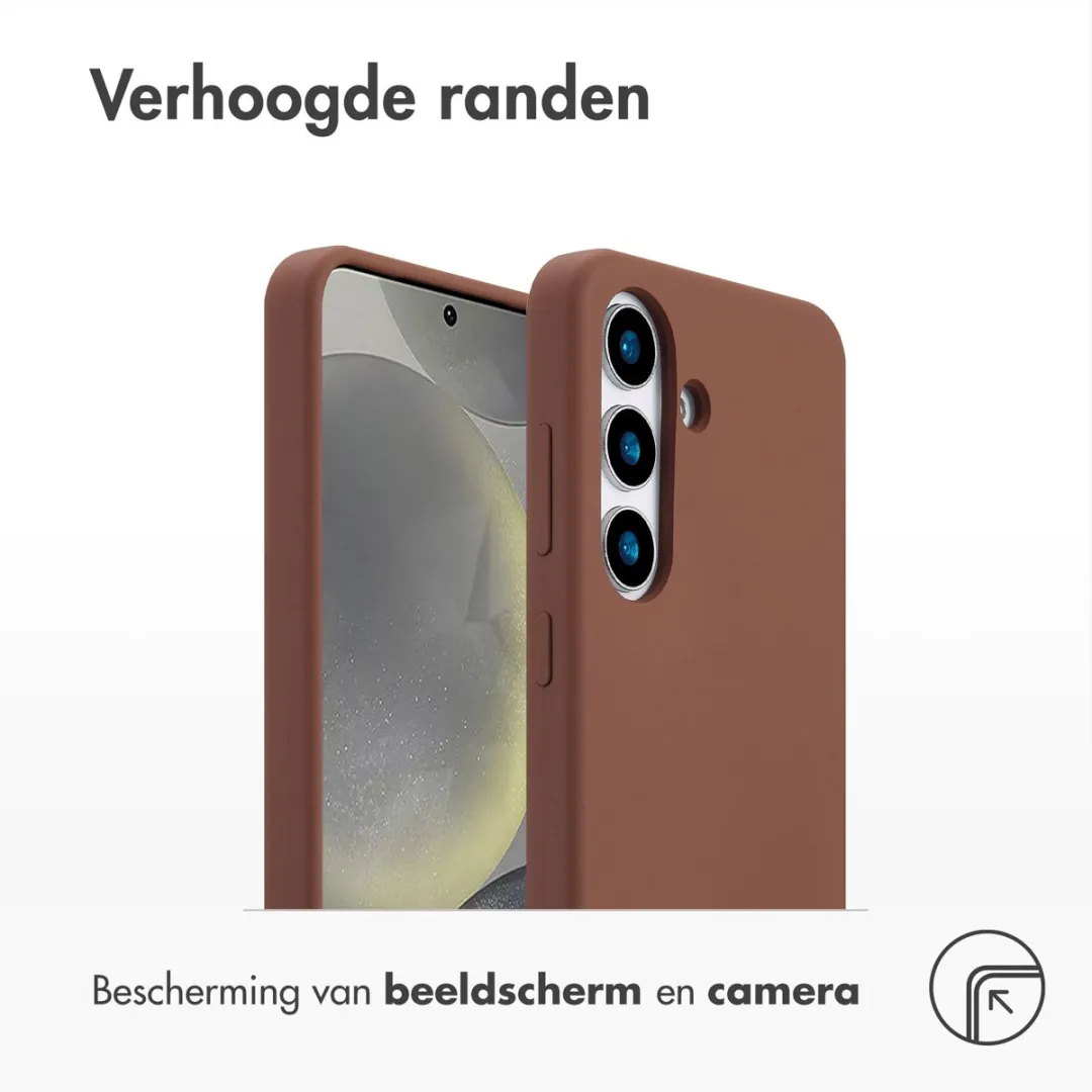 Accezz Hoesje Samsung Galaxy S25 - Liquid Silicone Bruin - MagSafe