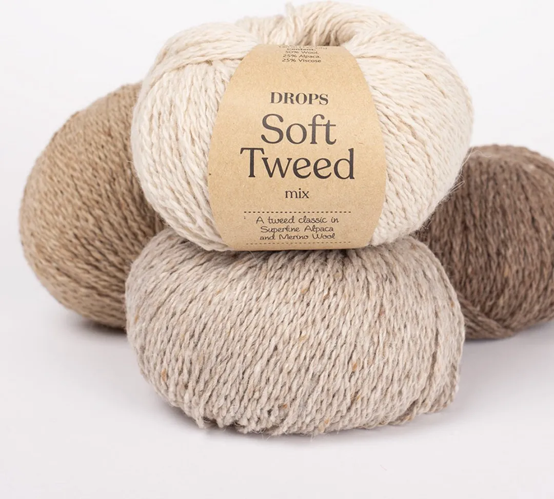Drops Soft Tweed Mix Wol Garen Raaf - 50 gram