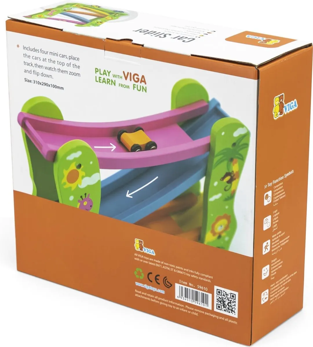 Viga Toys Jodelbaan - 4 Baandelen Groen Multicolor