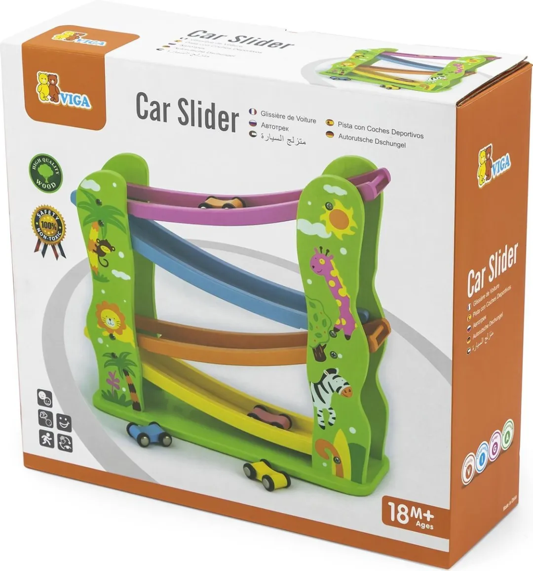 Viga Toys Jodelbaan - 4 Baandelen Groen Multicolor
