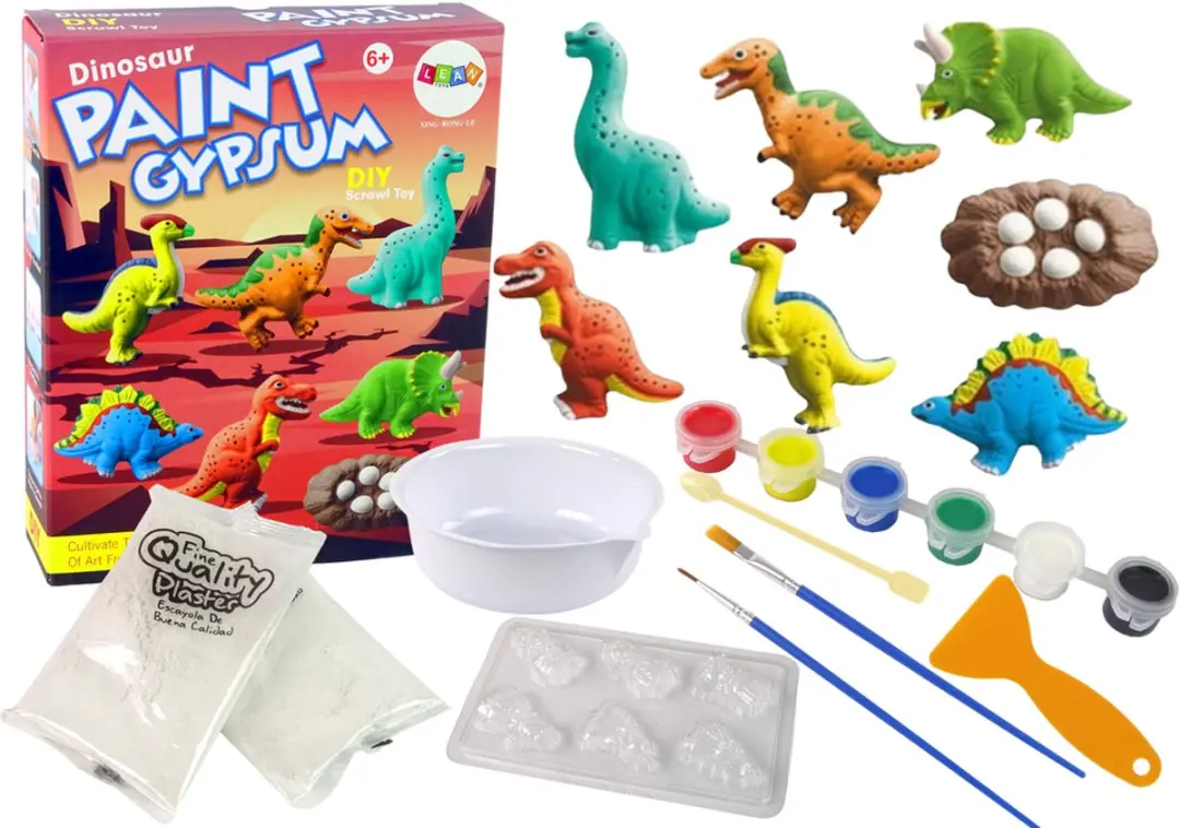 Lean Toys Gipsafgietset Dinosaurussen om te Beschilderen