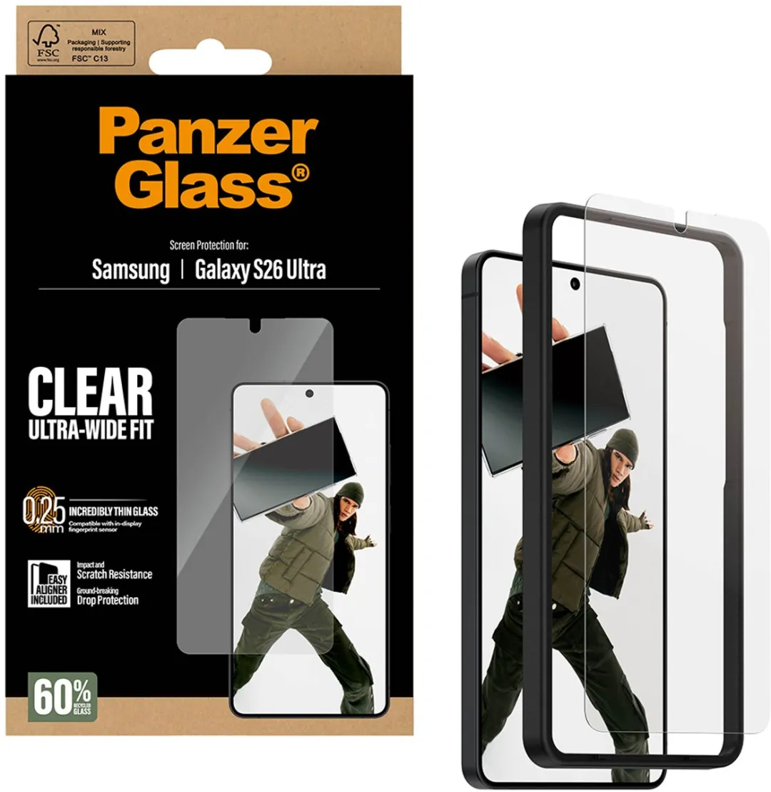 PanzerGlass Ultra-Wide Fit Screenprotector Samsung Galaxy S26 Ultra - PG37869