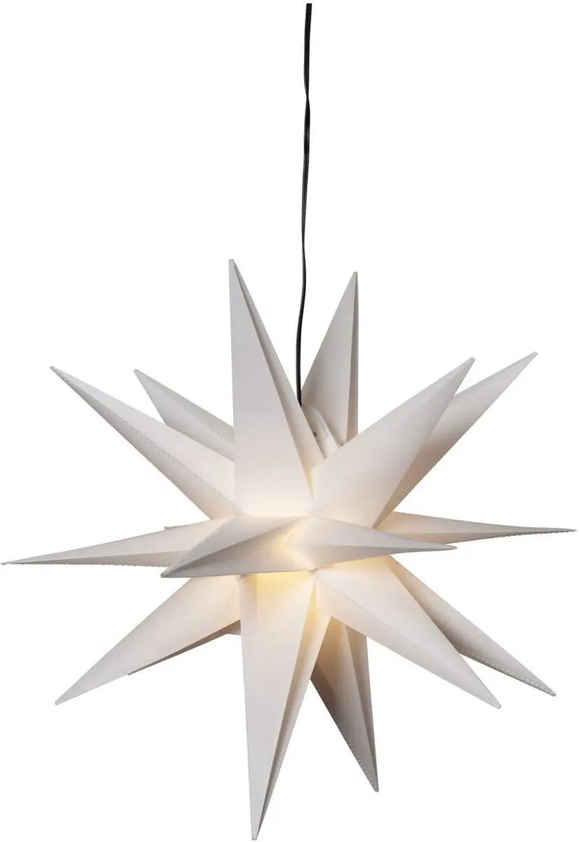 Star Trading Kleine 3D ster 'Alice', buiten, meerpuntig, wit, 2 LED's, netvoedin